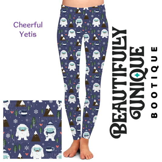 Pre-Order: Cheerful Yetis Exclusive Leggings - High-quality Handcrafted Vibrant