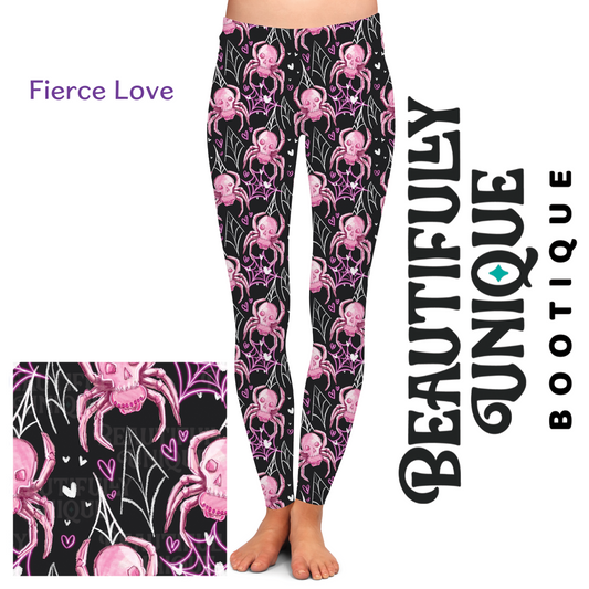 Pre-Order: Fierce Love Exclusive Leggings - High-quality Handcrafted Vibrant Valentine's Day Valentine Spooky Love
