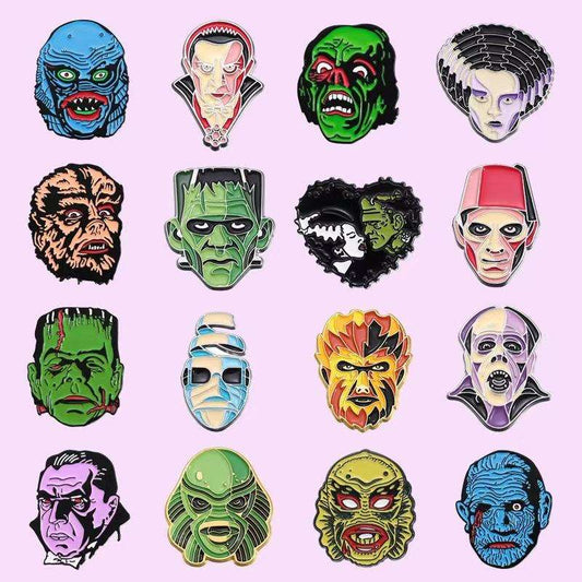 Movie Monsters Enamel Pins