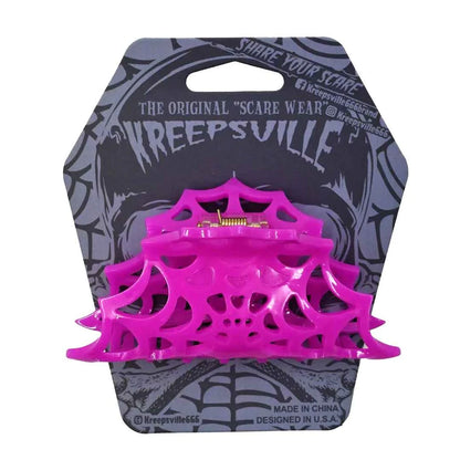 Pink Spiderweb Hair Claw Clip
