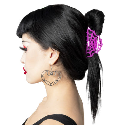 Pink Spiderweb Hair Claw Clip