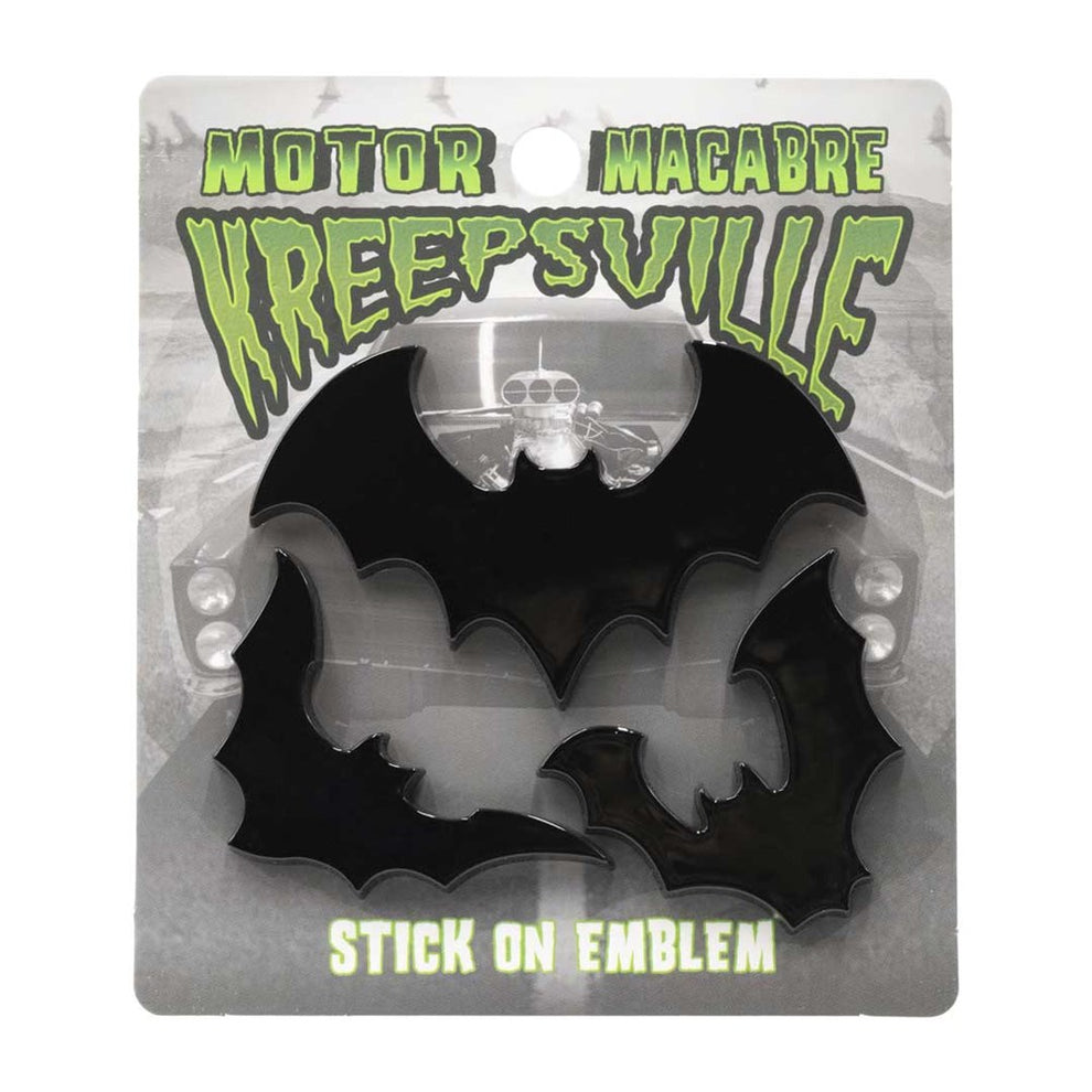 Flying Bat Stick On Car Emblem Set