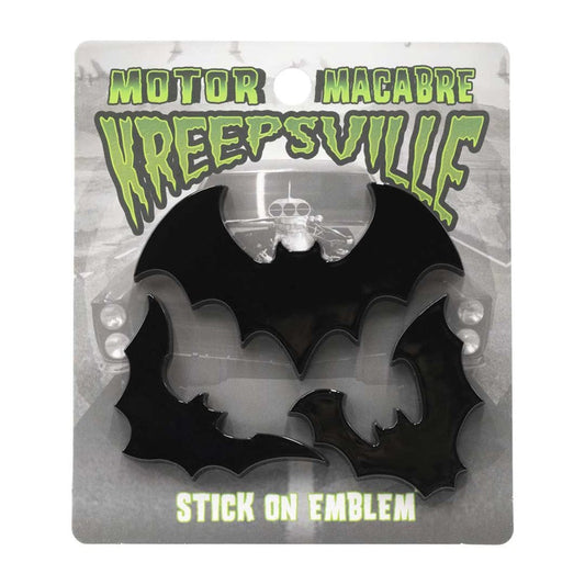 Flying Bat Stick On Car Emblem Set
