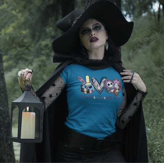 "Peace Love Nightmare" Jack And Sally Tee - Unisex Shirt