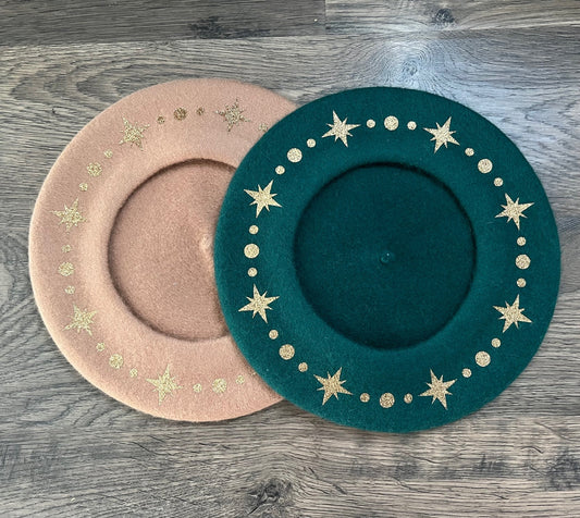 Fox & Fable - Vegan Beret - Gold Starburst