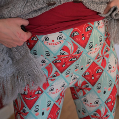 "Holiday Faces" (Johanna Parker Exclusive) Christmas Peppermint Diamonds - Leggings