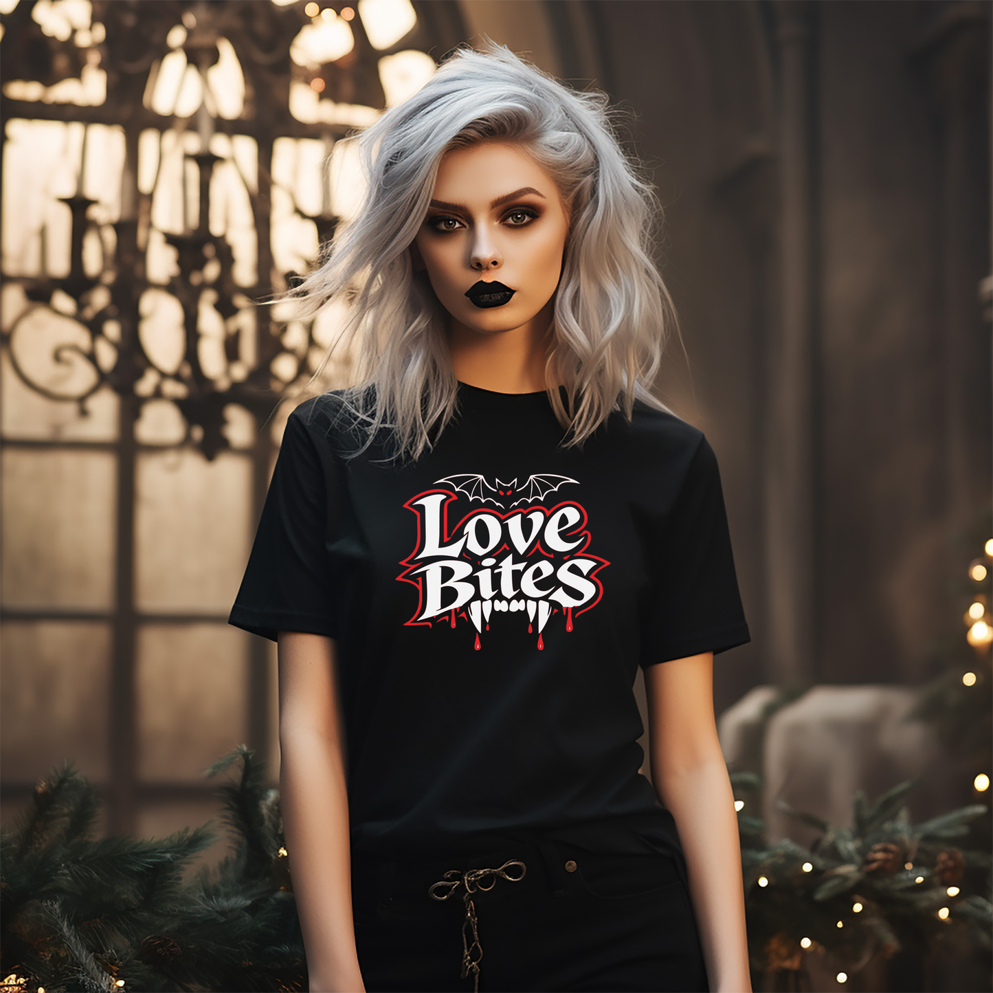 "Love Bites" Valloween Vampire Tee - Unisex Shirt Valoween Spooky