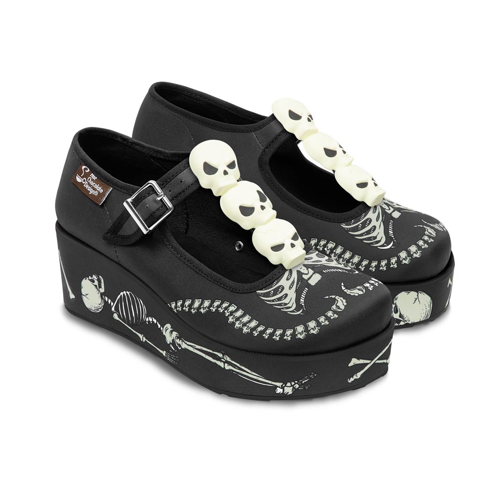 Skeletons Under My Bed Women's Mary Jane Platforms