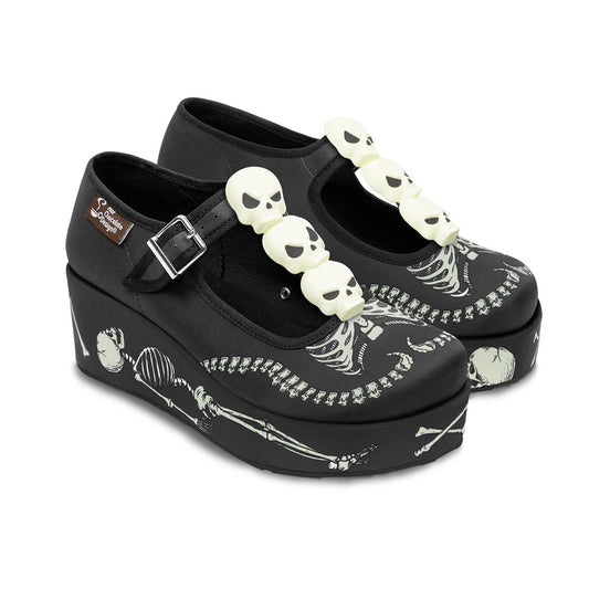 Skeletons Under My Bed Women's Mary Jane Platforms