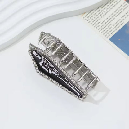 Metal Skeleton Rhinestone Coffin Horror Hairclaws Hair Accessories