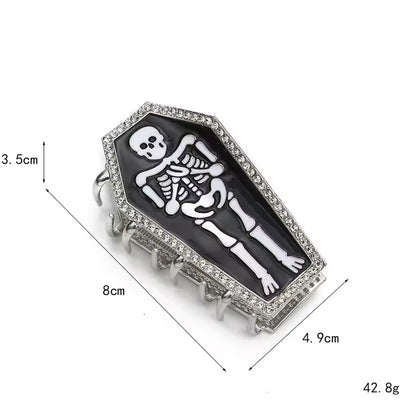 Metal Skeleton Rhinestone Coffin Horror Hairclaws Hair Accessories