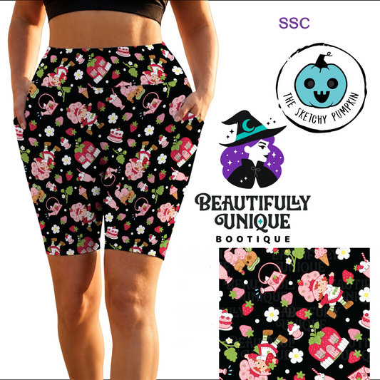Pre-Order: “SSC" Biker Shorts with Pockets (Limited Edition – The Sketchy Pumpkin) Strawberry