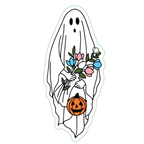 Spooky Ghost Pride Flag Sticker