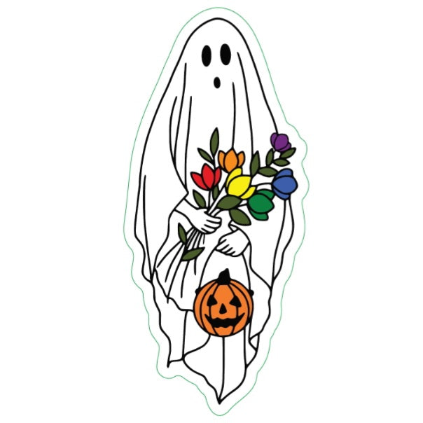 Spooky Ghost Pride Flag Sticker