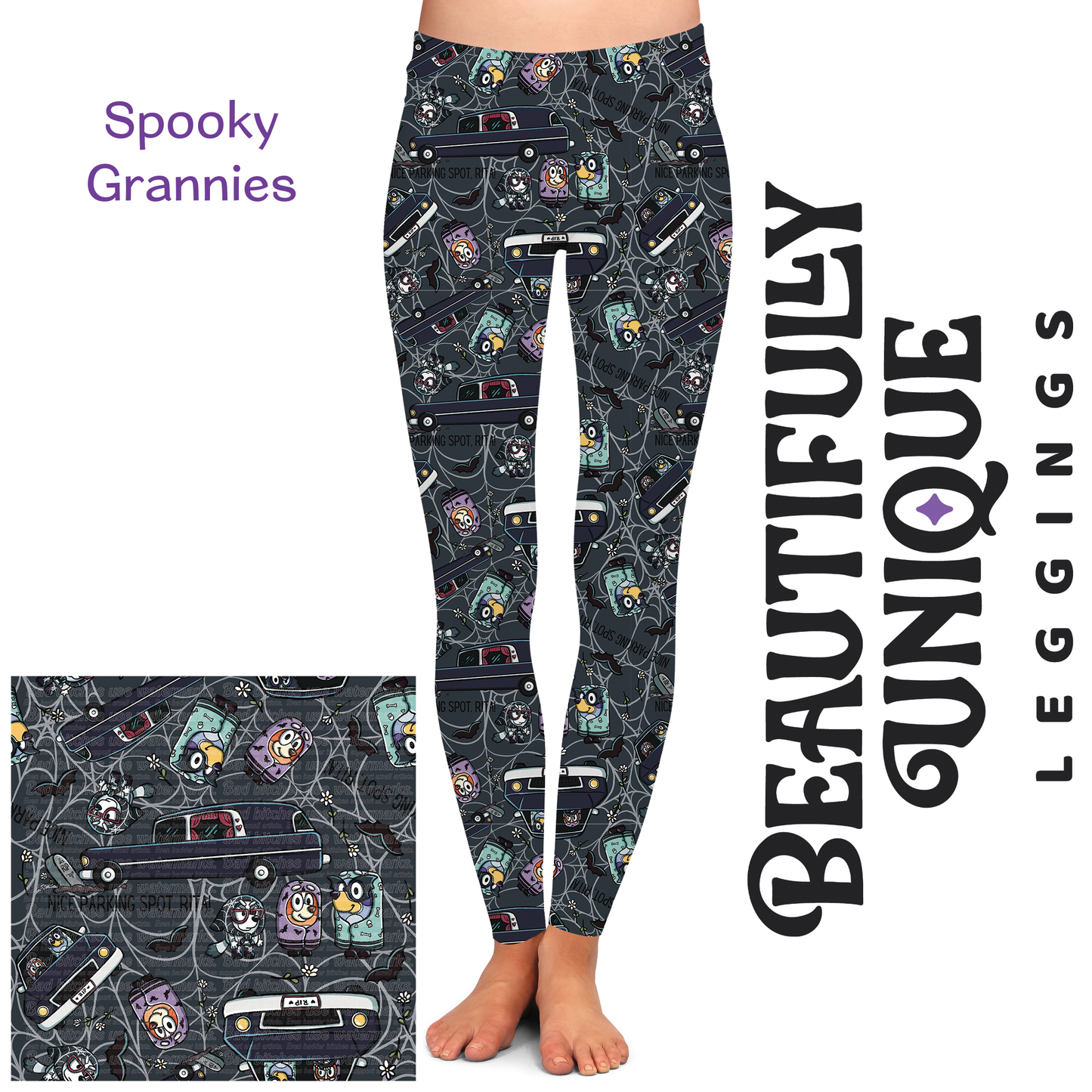 Spooky Grannies Semi-Exclusive Leggings - High-quality Handcrafted Vibrant
