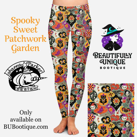 Pre-Order: “Spooky Sweet Patchwork Garden” Leggings (Limited Edition – Johanna Parker Exclusive)