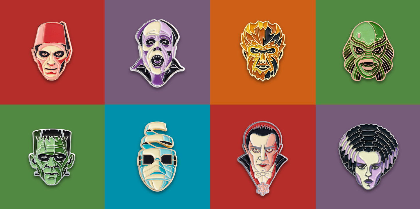 Movie Monsters Enamel Pins