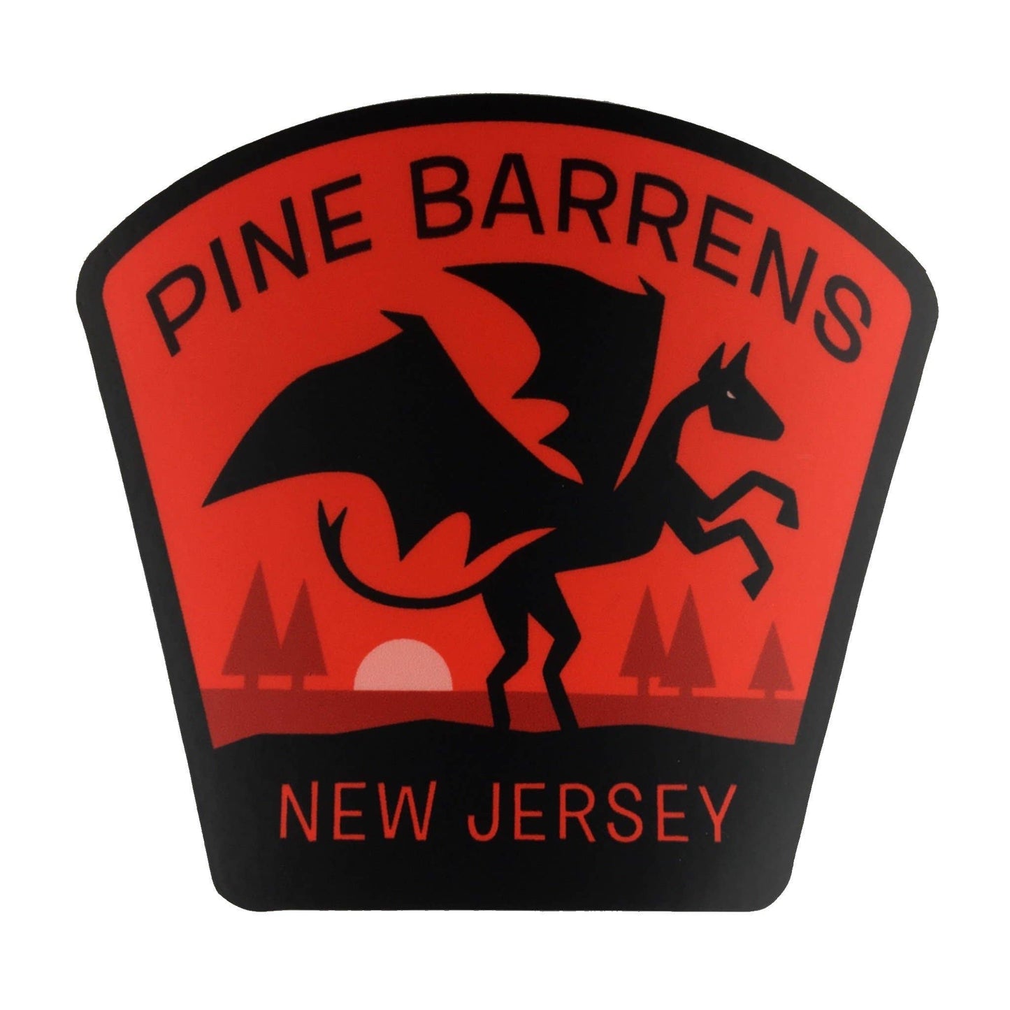 Pine Barrens, New Jersey Travel Sticker (Monsterologist)