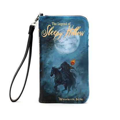 Legend of Sleepy Hollow Book Wallet, Gothic Literary Wallet with Wristlet, Dark Academia Halloween Wallet