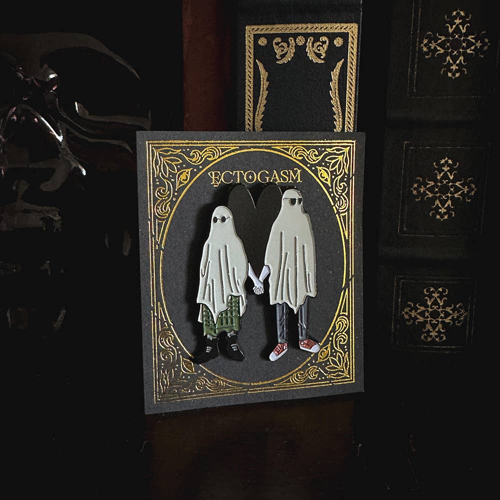 Emo Ghost Couple Enamel Pin Romantic Gift Halloween (Ectogasm)