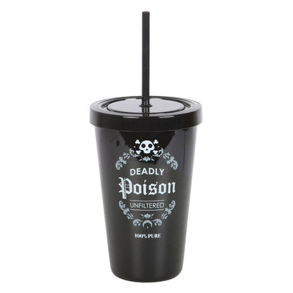 Gothic Deadly Poison Plastic Tumbler with Straw