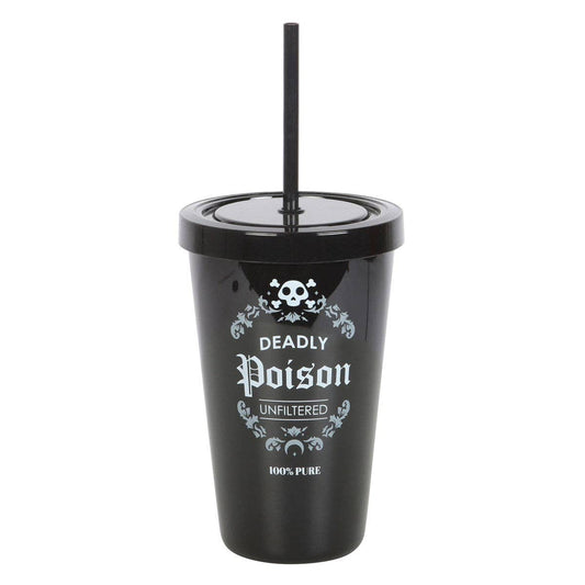 Gothic Deadly Poison Plastic Tumbler with Straw