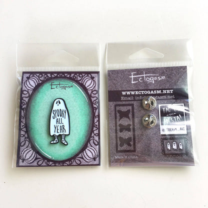 Spooky All Year Ghost Enamel Pin for Halloween (Ectogasm)