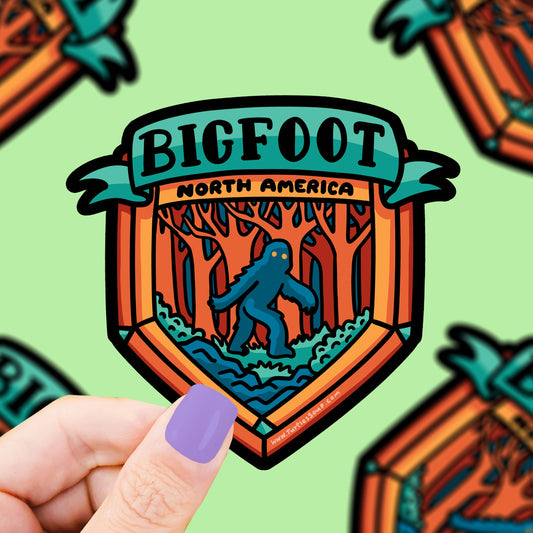 "Big Foot North America" Cryptid  Location Sighting Vinyl Sticker (Turtle's Soup)