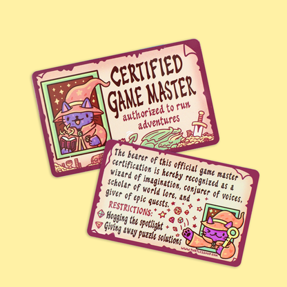 Certified Game Master, Dungeons, Art, Novelty ID Card (Turtle's Soup)