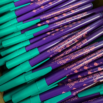 "I Have Never Done Anything Wrong" Retro Ballpoint Pen (Krystan Saint Cat)