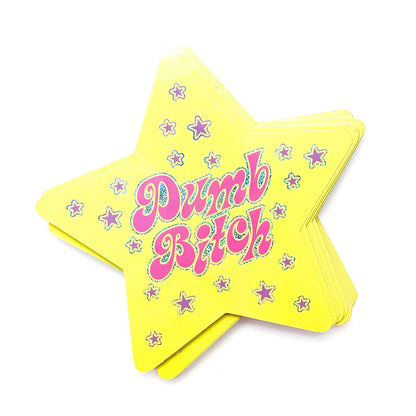 "Dumb Bitch" Star Shaped Glitter Sticker (Krystan Saint Cat)