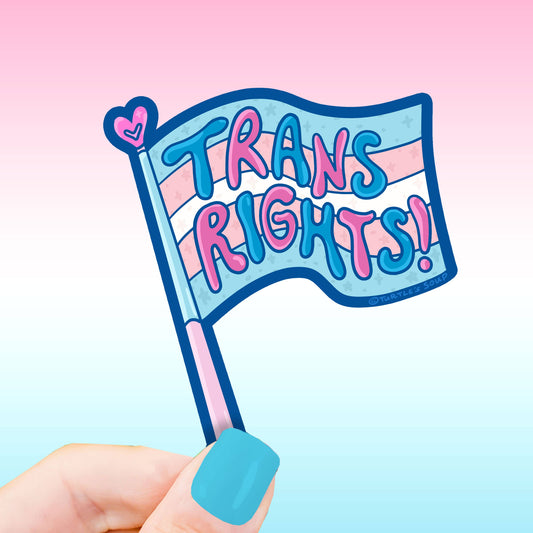 "Trans Rights!" Pride Flag Vinyl Sticker LGBTQIA LGBTQI LGBT LGBTQ+ (Turtle's Soup)