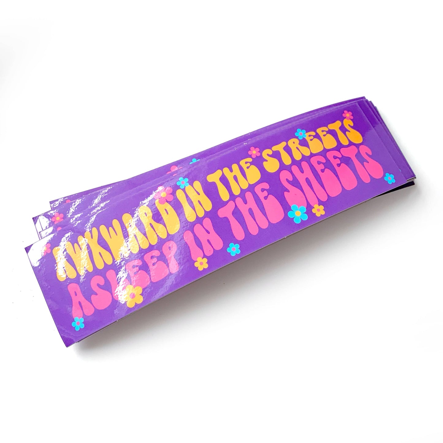 "Awkward In The Streets Asleep In The Sheets" Vinyl Sticker (Krystan Saint Cat)