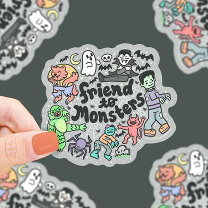 "Friend to Monsters" Halloween Vinyl Sticker (Turtle's Soup)