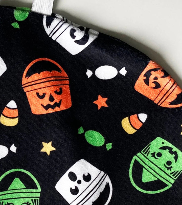 Leggings & Hair Wrap Towel Combo Boo Bucket Halloween Vintage - The Sketchy Pumpkin