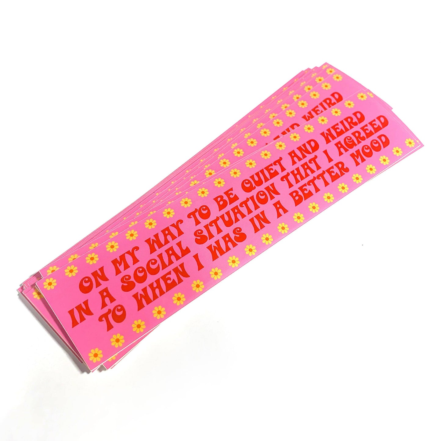 "On My Way To Be Quiet & Weird" Social Situation Vinyl Sticker (Krystan Saint Cat)