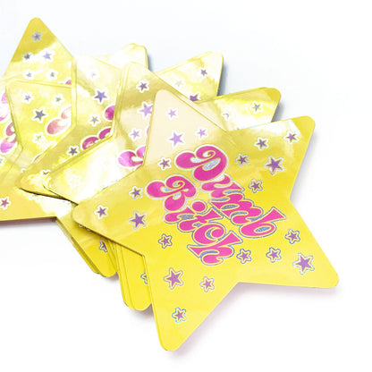 "Dumb Bitch" Star Shaped Glitter Sticker (Krystan Saint Cat)