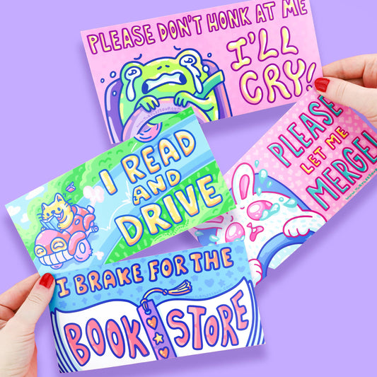"Please Let Me Merge" Pleading Funny Car Vehicle Vinyl Bumper Sticker (Turtle's Soup)
