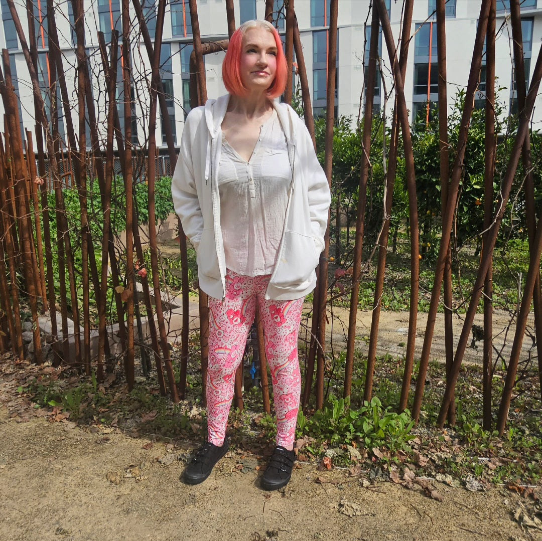 Care Hearts (Semi-Exclusive) - 1980s Cartoon Hearts Valentine's Day Love High-quality Handcrafted Vibrant Leggings
