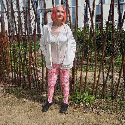 Care Hearts (Semi-Exclusive) - 1980s Cartoon Hearts Valentine's Day Love High-quality Handcrafted Vibrant Leggings