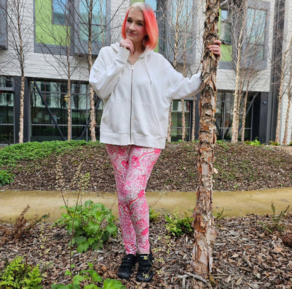 Care Hearts (Semi-Exclusive) - 1980s Cartoon Hearts Valentine's Day Love High-quality Handcrafted Vibrant Leggings