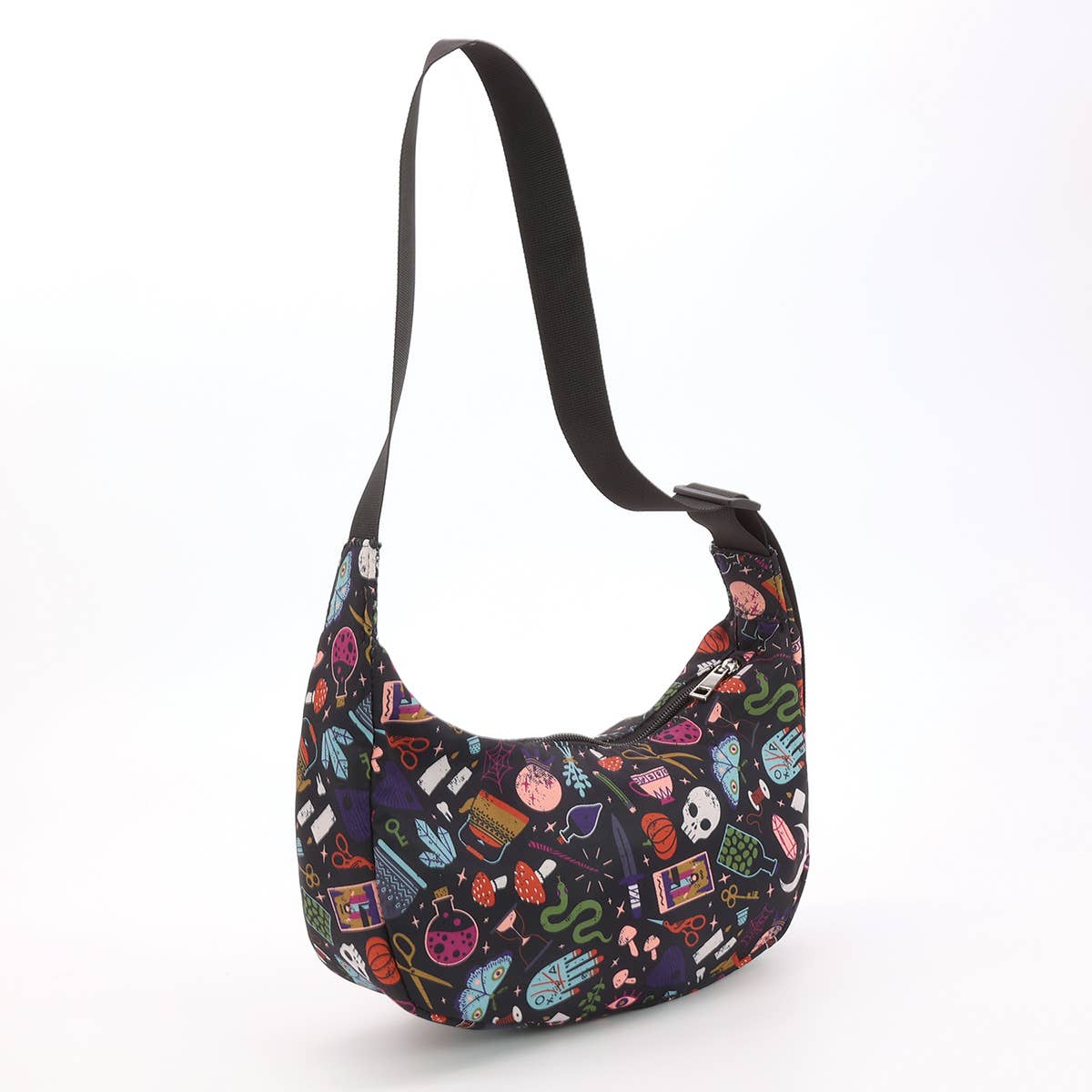 Magical Objects Shoulder Bag, Witchy Gothic Purse, Spooky Mystical Crossbody Vinyl Bag