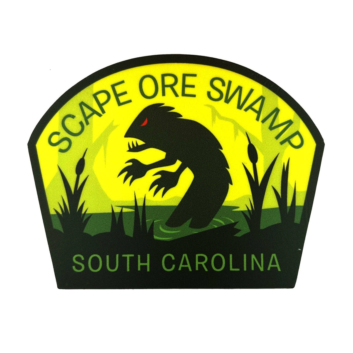 Scape Ore Swamp, South Carolina Travel Sticker (Monsterologist)