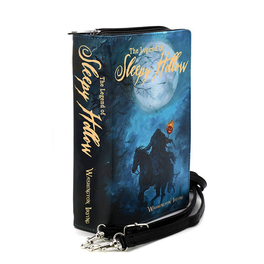 Legend of Sleepy Hollow Book Clutch Bag, Gothic Literary Purse, Dark Academia Halloween Crossbody Clutch