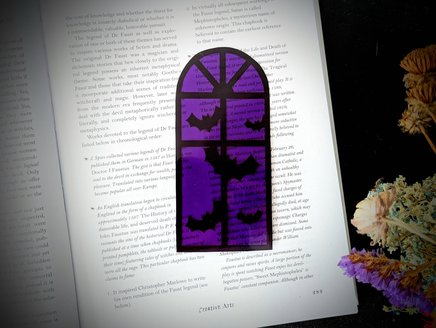 Dark Veinlet - Clear Bookmark - Purple Halloween Window Goth Gothic Horror