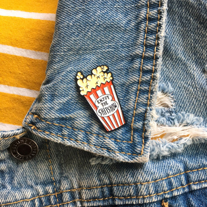 "Enjoy The Shit Show" Movie Theater Popcorn Enamel Pin