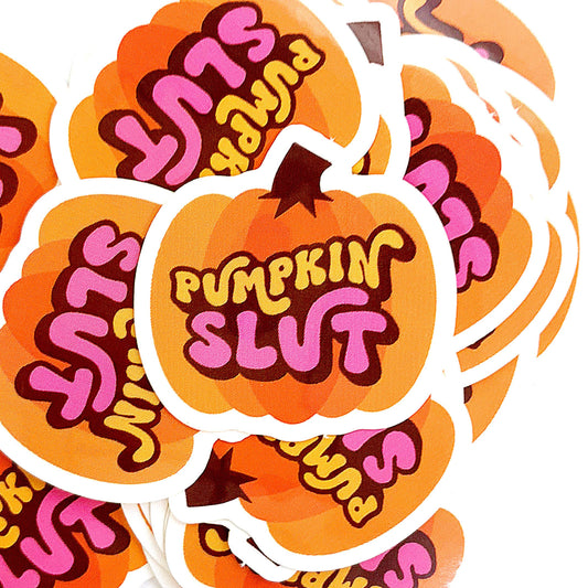 "Pumpkin Slut" Mini Sticker (Krystan Saint Cat)