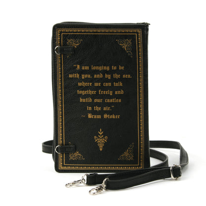 Dracula Book Crossbody Bag, Gothic Vampire Purse, Dark Academia Literary Crossbody Clutch Bag