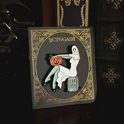 Ectogasm - Vintage Pinup Ghost Enamel Pin Halloween Accessory