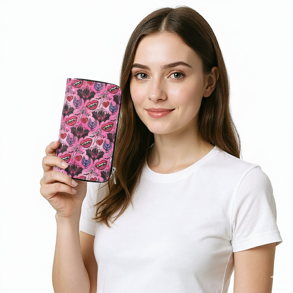Vampire Smile & Bat Wallet in Vinyl